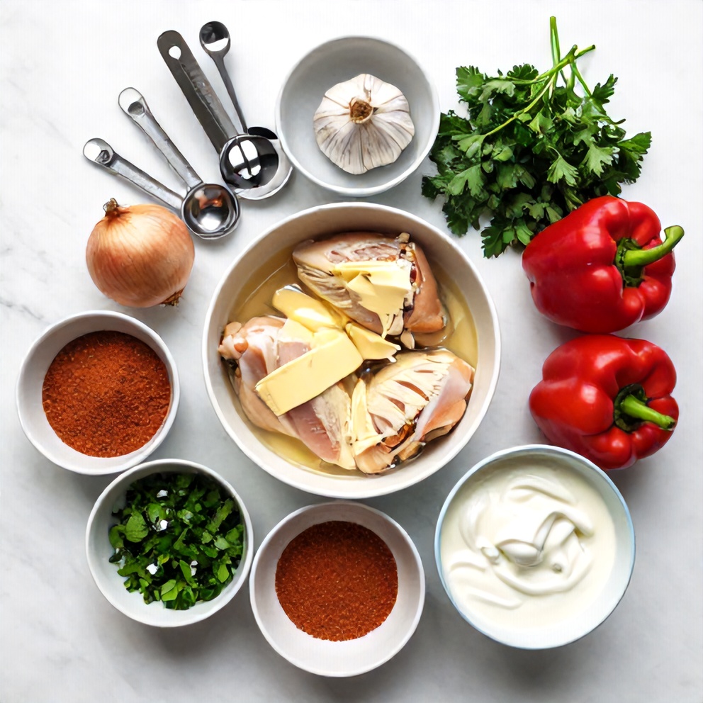 Raw Ingredients for Slow Cooker Cajun Butter Chicken