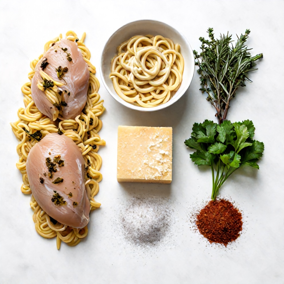 Raw Ingredients for Slow Cooker Parmesan Herb Chicken with Orzo