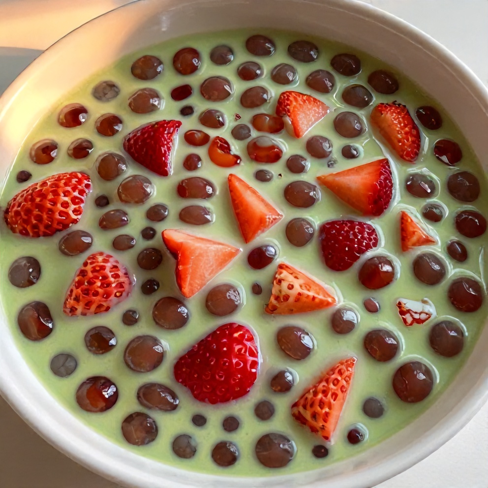 Strawberry Matcha Sago Dessert