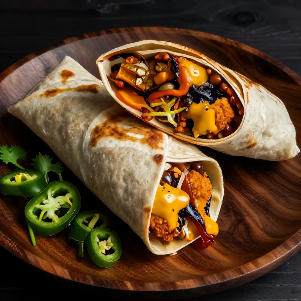 Sweet & Spicy Hot Honey Tunacado Wrap on a plate